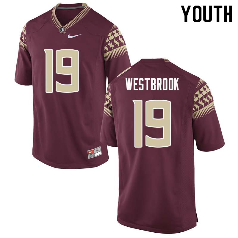 Youth #19 A.J. Westbrook Florida State Seminoles College Football Jerseys Sale-Garnet - Click Image to Close